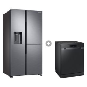 Geladeira Side by Side RS65 602L com Flexzone 220V + Lava-louças 14 Serviços 127V Black Combo