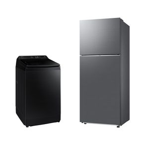 Lavadora Smart Samsung Digital Inverter WA14CG Black 14kg 220V + Geladeira Samsung TMF RT38DG6120S9FZ SmartThings 391L Inox Look Bivolt Combo