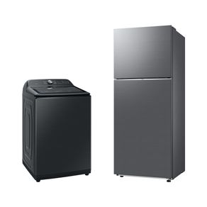 Lavadora Smart Digital Inverter WA23B Black 23kg 220V + Geladeira Samsung TMF RT38DG6120S9FZ SmartThings 391L Inox Look Bivolt Combo