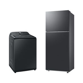 Lavadora Smart Digital Inverter WA23B Black 23kg 220V + Geladeira Samsung TMF RT38DG6120B1FZ SmartThings 391L Black Inox Look Bivolt Combo