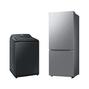 Lavadora Smart Digital Inverter WA23B Black 23kg 220V + Geladeira Samsung BMF RB50DG6020S9BZ SmartThings 462L Inox Look 220v Combo