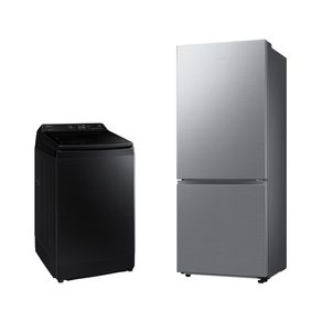 Lavadora Smart Samsung Digital Inverter WA14CG Black 14kg 127V + Geladeira Samsung BMF RB50DG6020S9AZ SmartThings 462L Inox Look 127v Combo
