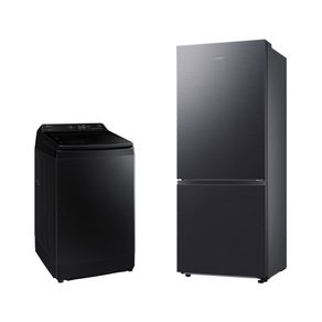 Lavadora Smart Samsung Digital Inverter WA14CG Black 14kg 220V + Geladeira Samsung BMF RB50DG6020B1BZ SmartThings 462L Black Inox Look 220V Combo