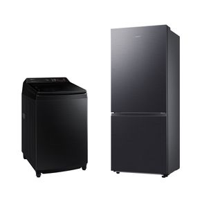 Lavadora Smart Samsung Digital Inverter WA17CG Black 17kg 220V + Geladeira Samsung BMF RB50DG6020B1BZ SmartThings 462L Black Inox Look 220V Combo